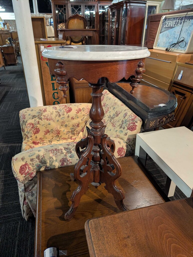 Victorian Marble Top Plant Stand