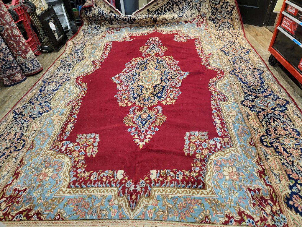 Large Red Hand Woven Wool Persian Carpet