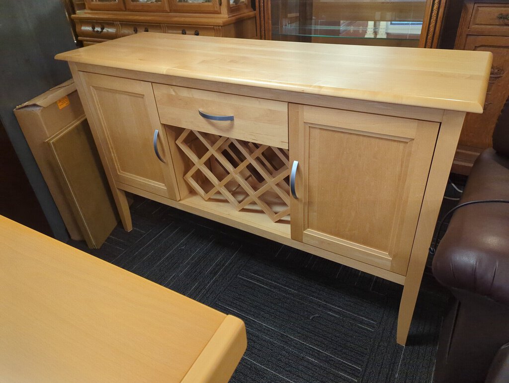 Maple sideboard with wine holder