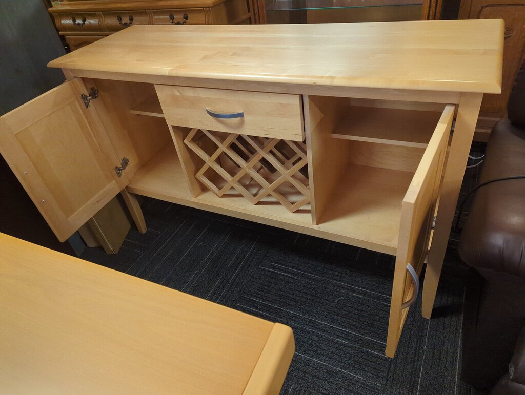 Maple sideboard with wine holder