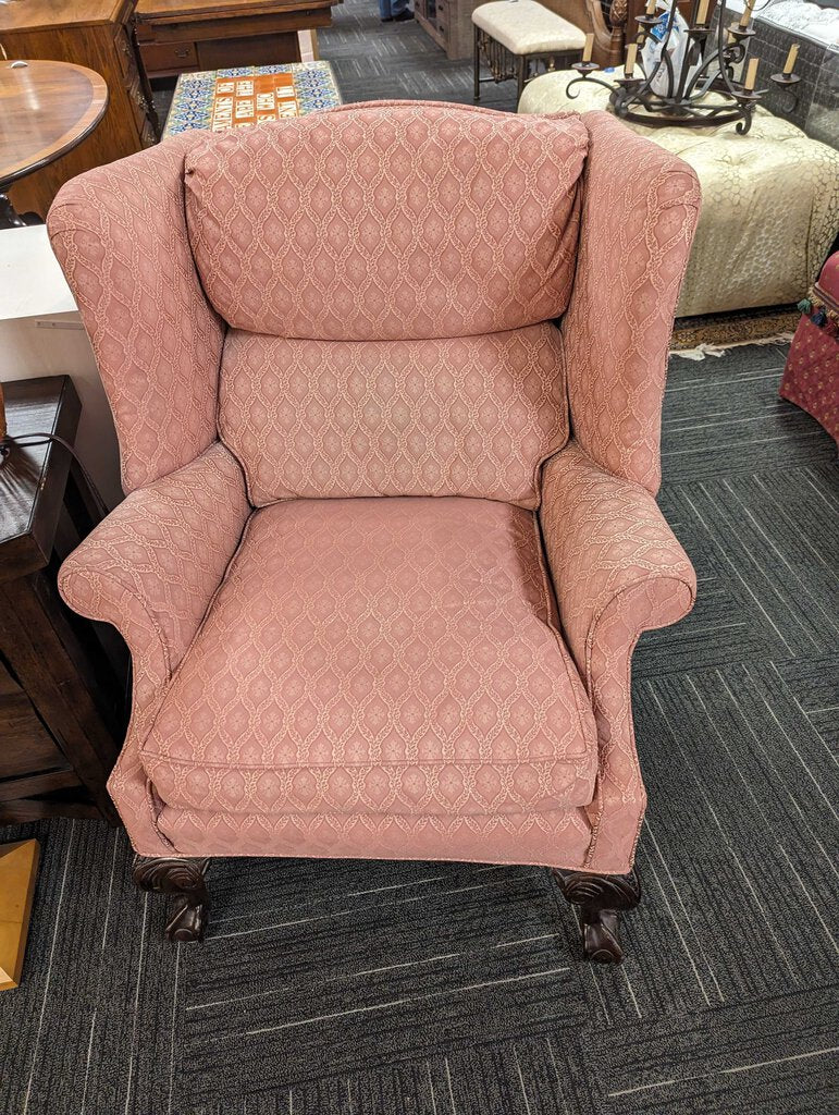 Queen Anne Wingback Chair (as is)
